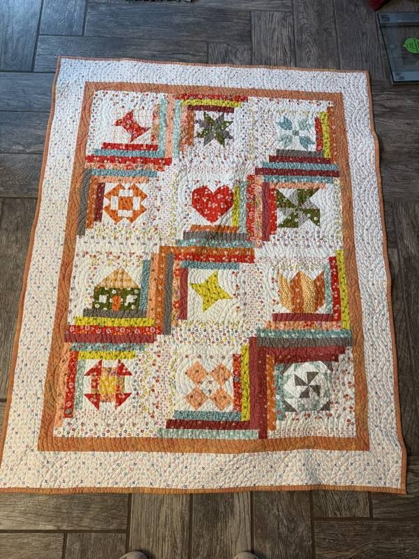 Beautiful autumn harvest sampler quilt